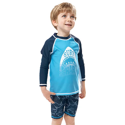 Kids Boys Cartoon Print Swimsuit With Swim Cap | Beach Wear