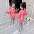 Girls Cartoon Letter Print Hoodie and Trousers Set childrensterritory