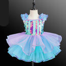 Kids Girls Sequins Tassel Modern Ballet Leotard Tutu Dresses childrensterritory