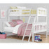 Solid Wood White Bunk Bed With Ladder and Guard Rail childrensterritory