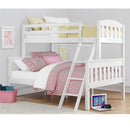 Solid Wood White Bunk Bed With Ladder and Guard Rail childrensterritory