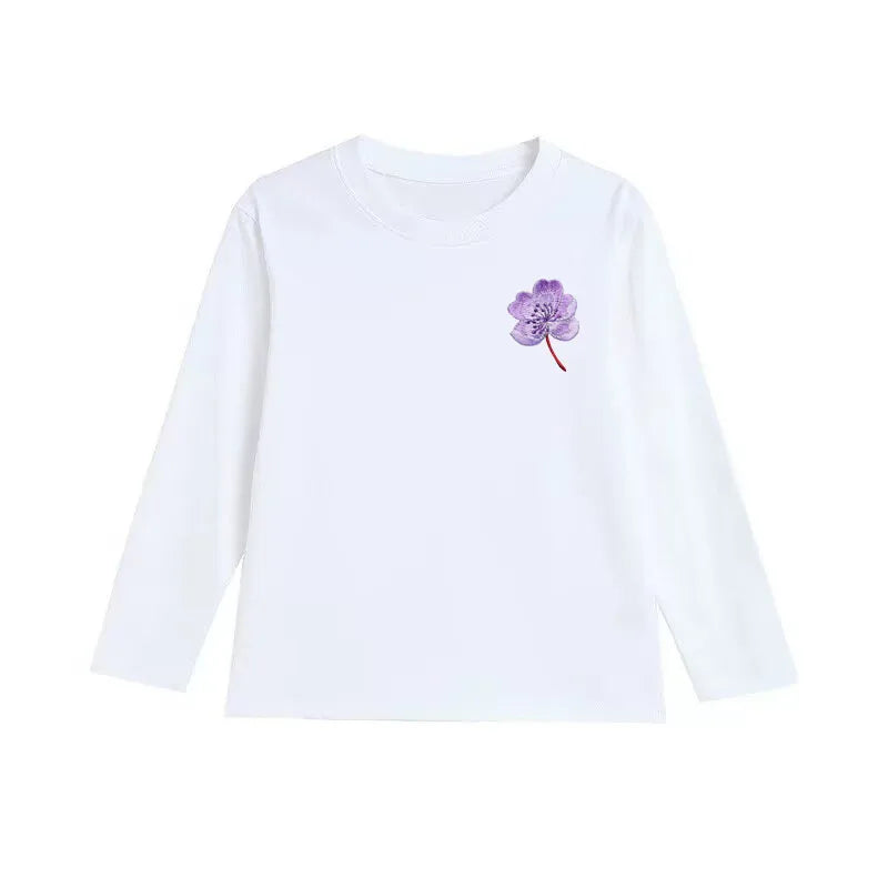 Kids' Solid Color Long-Sleeve Soft T-Shirts
