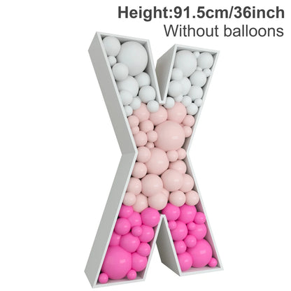 91.5CM Balloon Mosaic Letter Frame Box for Birthday, Baby Shower childrensterritory