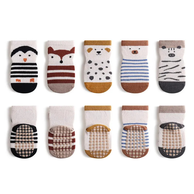 Cartoon Animal Print Infant Floor Socks childrensterritory