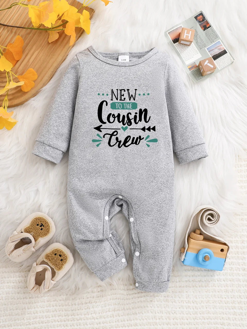 Newborn Long-Sleeved Letter Print Onesie