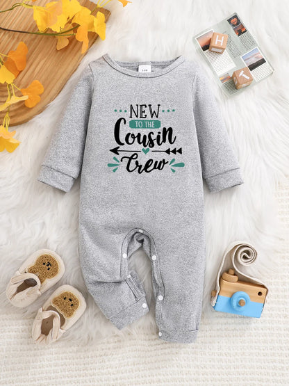 Newborn Long-Sleeved Letter Print Onesie