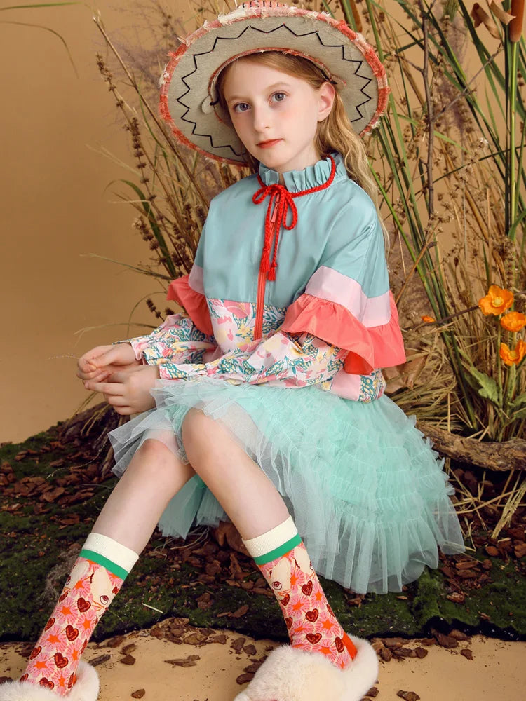 Floral Printed Two Piece Skirt Set for Girls childrensterritory