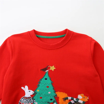 Cartoon Animal Print Long Sleeve Kids Boys Sweatshirts