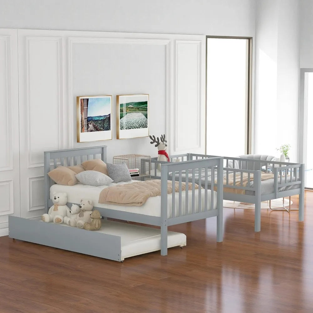 Twin over Bunk Beds with Twin Trundle &amp; Storage