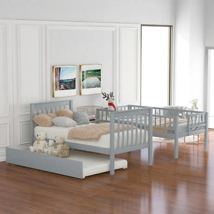 Twin over Bunk Beds with Twin Trundle &amp; Storage