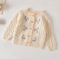 Infant Girls Long Sleeve Embroidery Knitted Cardigan childrensterritory