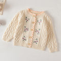 Baby Flowers Embroidered Long Sleeves Knitted Cardigans childrensterritory