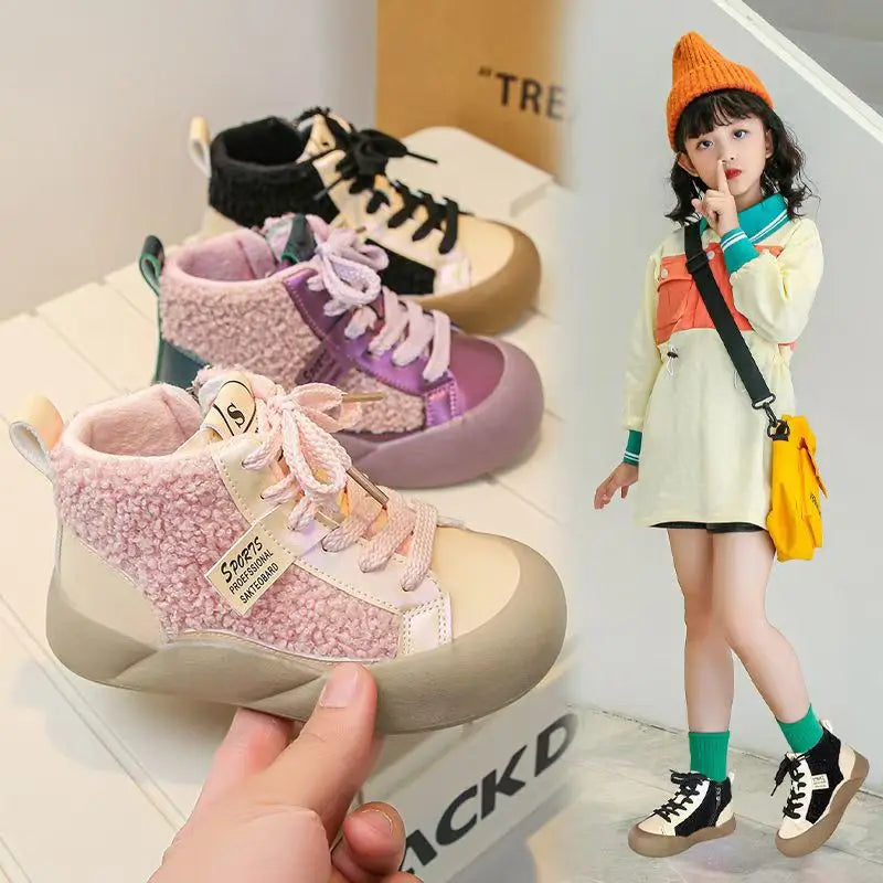 Kids Girls High Top Warm Sneakers New Collection childrensterritory