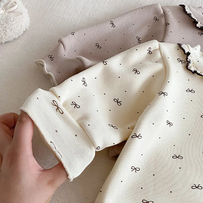 Girls’ Long-Sleeved Collar Design Winter Tops