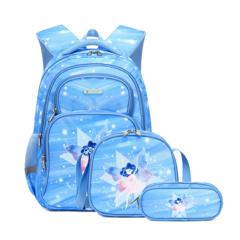 3pcs Set of Teenager Cartoon Dinosaur Anime School Bags