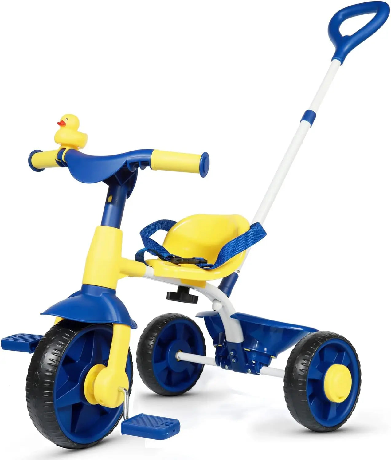 2 in 1 Kids Tricycles with Push Handle and Duck Bell childrensterritory