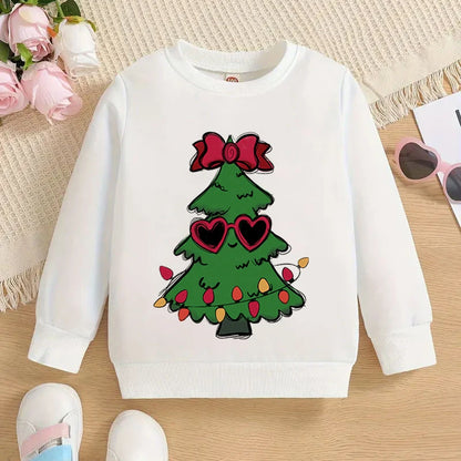 Kids Solid Colors Christmas Graphics Hoodless Sweatshirt childrensterritory