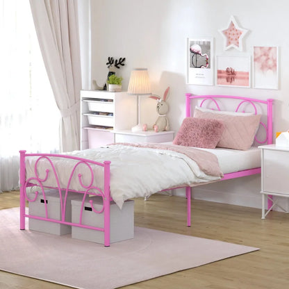Adjustable Queen-Size Metal Platform Bed Frame With Headboard childrensterritory