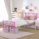 Adjustable Queen-Size Metal Platform Bed Frame With Headboard childrensterritory