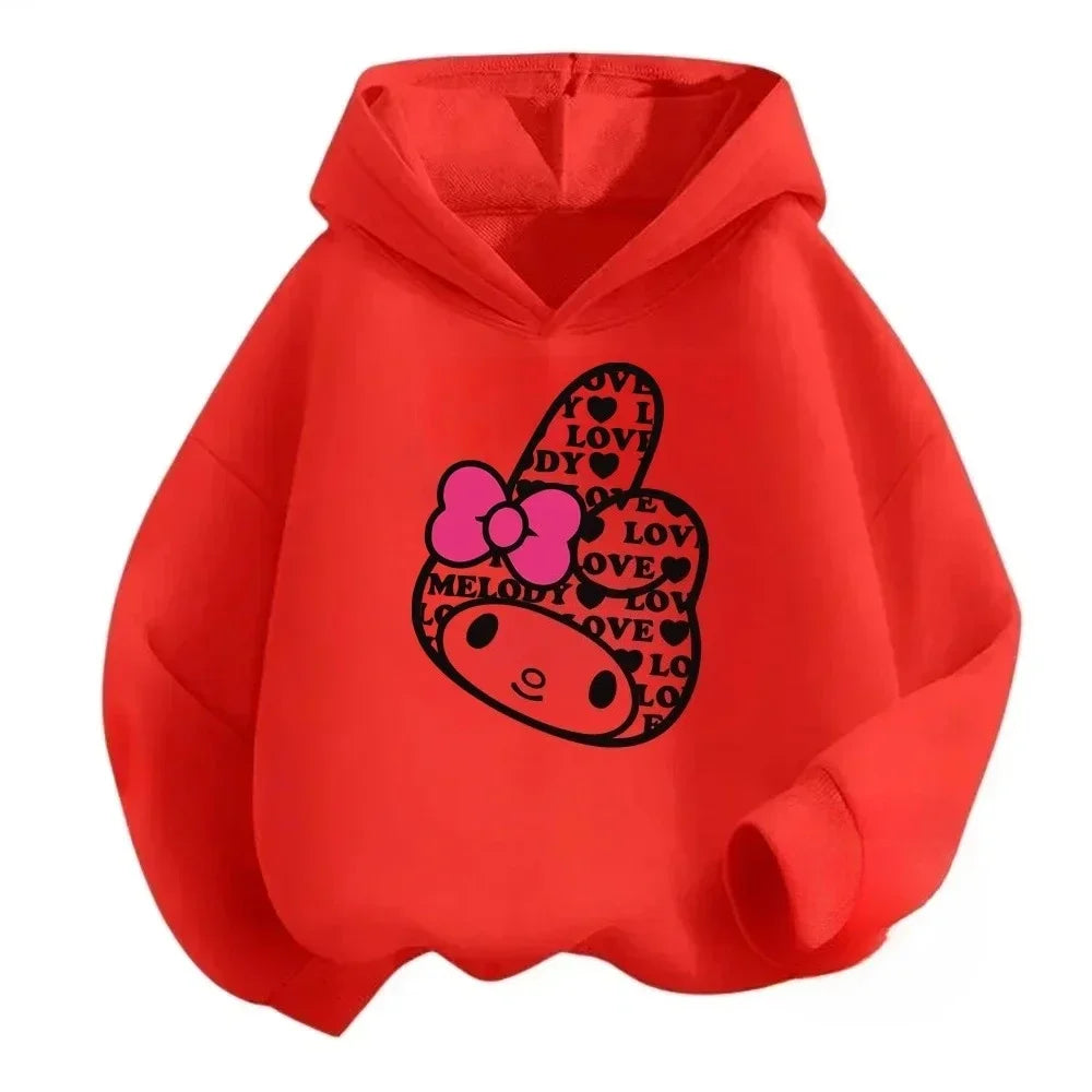 Kids' Long-Sleeved Cartoon Print Warm Hoodie
