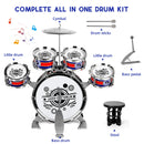 Kids Musical Instruments Toy- Mini Jazz Drum Set with Stool