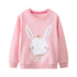 Little Girls Cartoon Rabbit Design Pink Sweatshirt childrensterritory