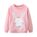 Little Girls Cartoon Rabbit Design Pink Sweatshirt childrensterritory