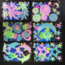 Glow in the dark Cartoon Butterfly Stars Wall Decals childrensterritory