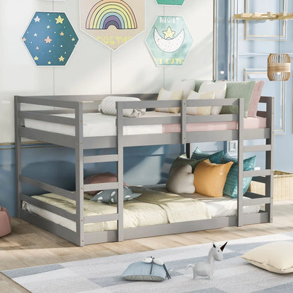 Ladder-equipped Twin Over Twin Bunk Bed for Kids Room childrensterritory