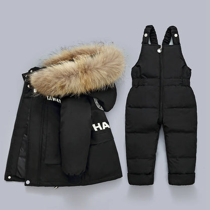 Little Boys Girls Thick Warm Down Jacket Jumpsuit Clothing Set childrensterritory