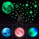 Luminous Colorful Moon Wall Stickers For Kids Bedroom childrensterritory