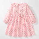 Long-Sleeved Sweetheart Lapel Collar Design Dresses for Girls childrensterritory