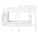 L-shaped Full Bunk Bed with Three Drawers and a Staircase childrensterritory