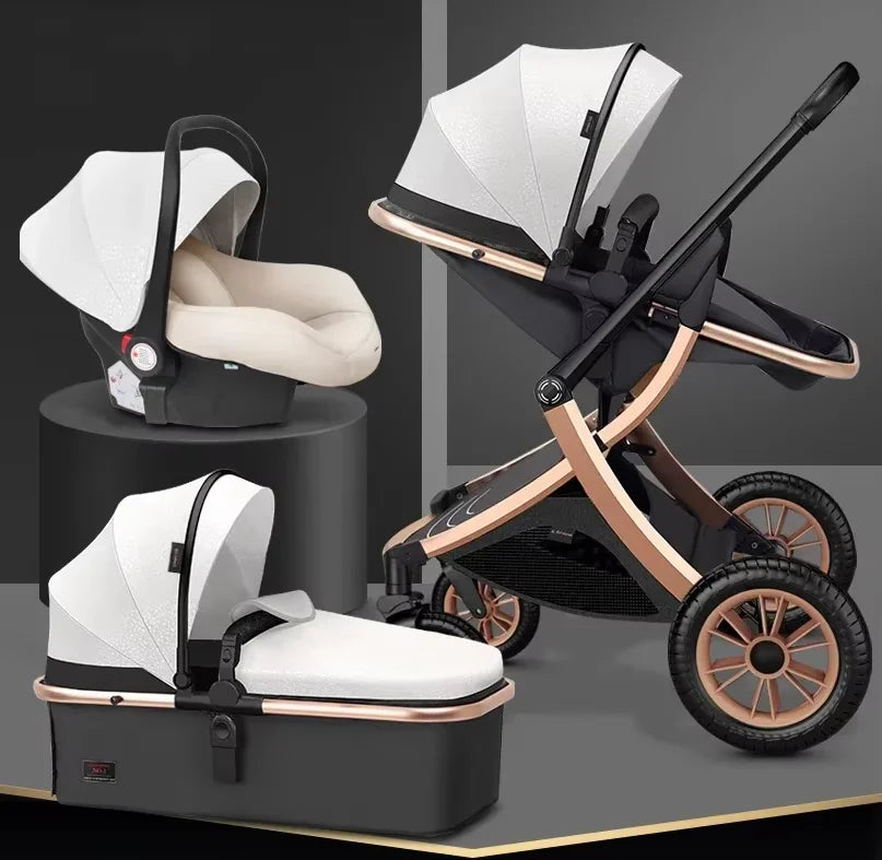 Two-Way Foldable Lightweight Infant Stroller with Car Seat