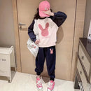 Cartoon Rabbit Pattern Girls Casual Sports Suit childrensterritory