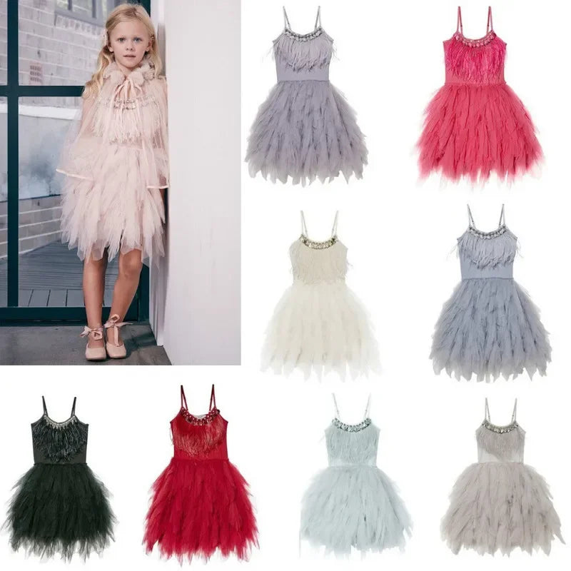 Sleeveless Lace Design Princess Dresses For Girls childrensterritory