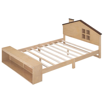 Platform Bed in Full Size with Multiple Storage and LED Lighting childrensterritory