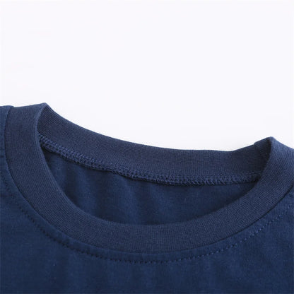 Kids Boat Embroidery Cotton Tees + Shorts Sets for Summer childrensterritory