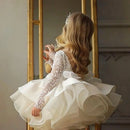 Little Girls Vintage Tulle Long Sleeve Princess Party Dresses childrensterritory