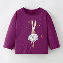 Full-Sleeve Cartoon Design Cotton T-Shirts For Girls childrensterritory