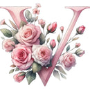 Self-Adhesive Pink Flower Letter Art Wall Decals childrensterritory