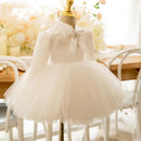 White Lace Beads Bow-Decorated Kids Girls Princess Party Dress childrensterritory