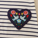 Heart and Birds Embroidery Girls Long Sleeves Dress childrensterritory