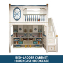 Kids Modren Bunk Bed with Bookcase and Wardrobe childrensterritory