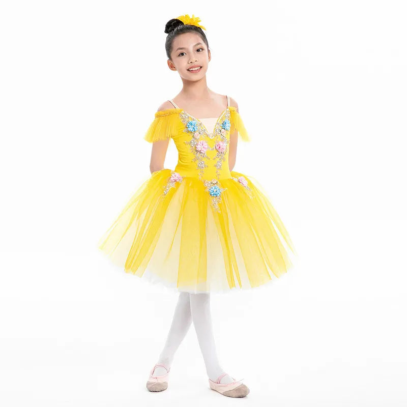 Little Girls' Ballet Dance Skirt Dress for Stage Performance