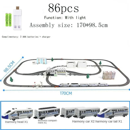 High-Speed Electric Train Model Assembly DIY Set for Kids childrensterritory