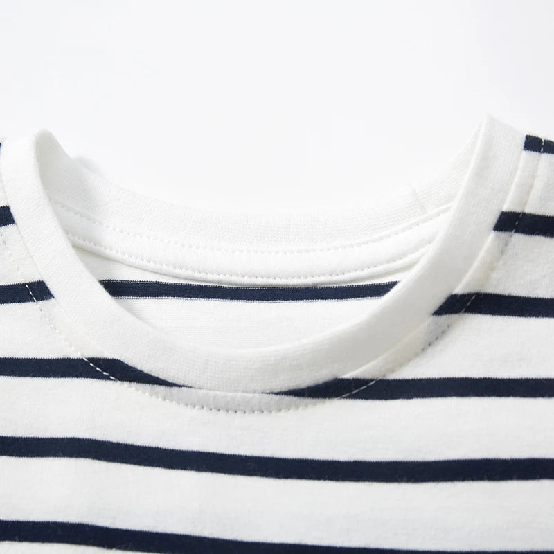 Girls Soft Cartoon Flower design Striped T Shirts childrensterritory