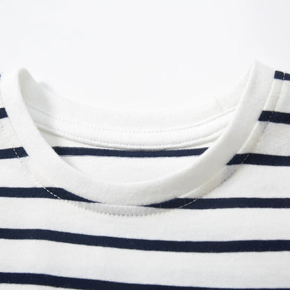 Girls Soft Cartoon Flower design Striped T Shirts childrensterritory
