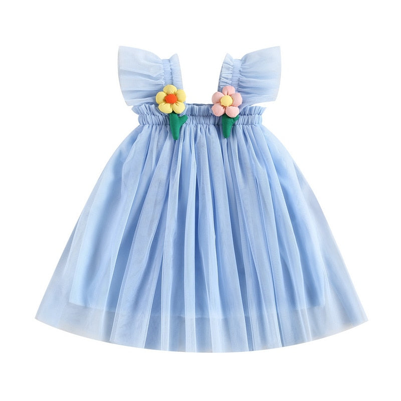 Little Girls Leopard Printed Ruffled Bowknot Party Dress childrensterritory