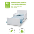 Portable Kids Wooden Bed with Guardrails